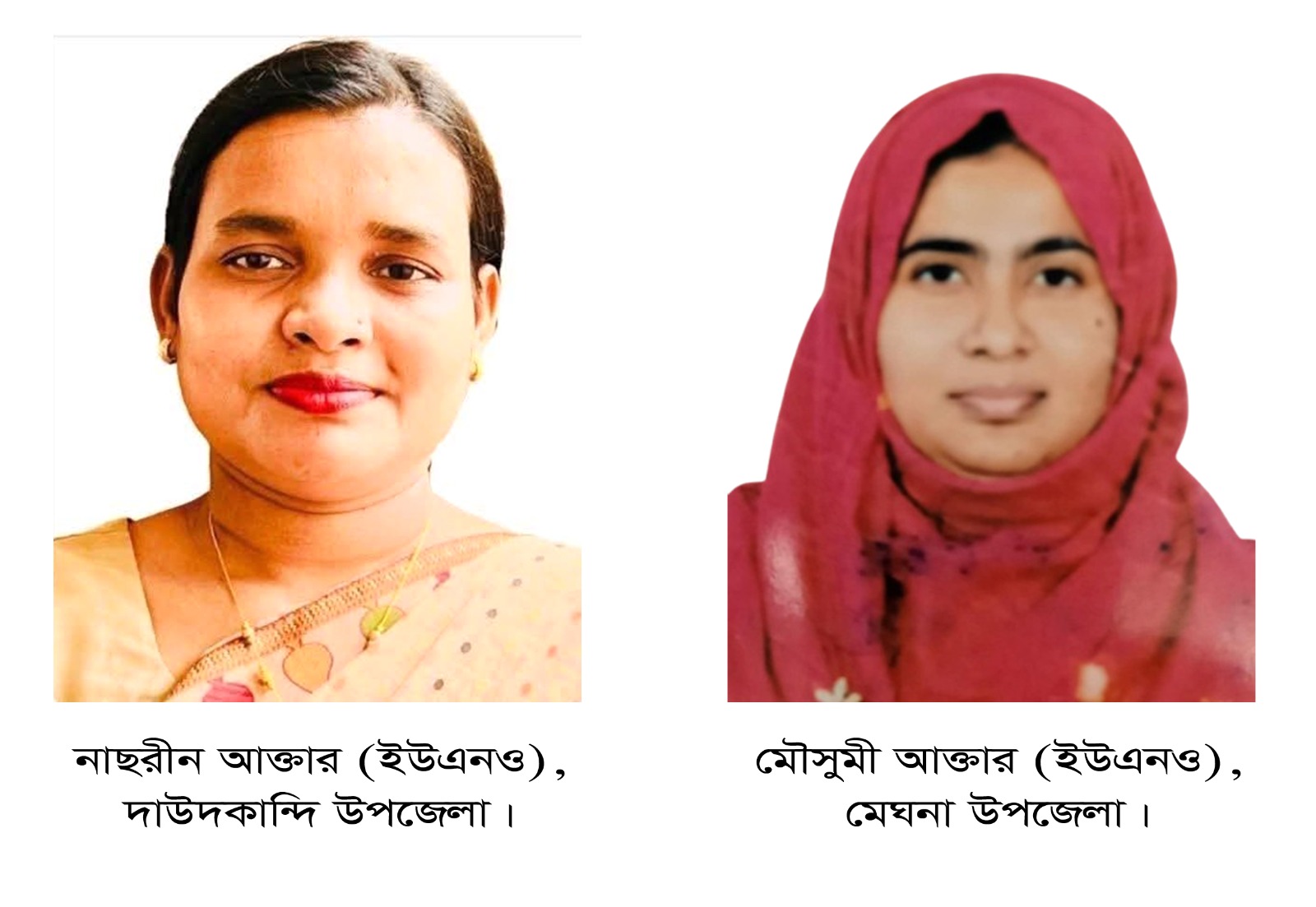 দাউদকান্দি-মেঘনায় দুই নারী ইউএনও সুশাসন প্রতিষ্ঠার লক্ষ্যে প্রাণান্ত চেষ্টা করছেন
