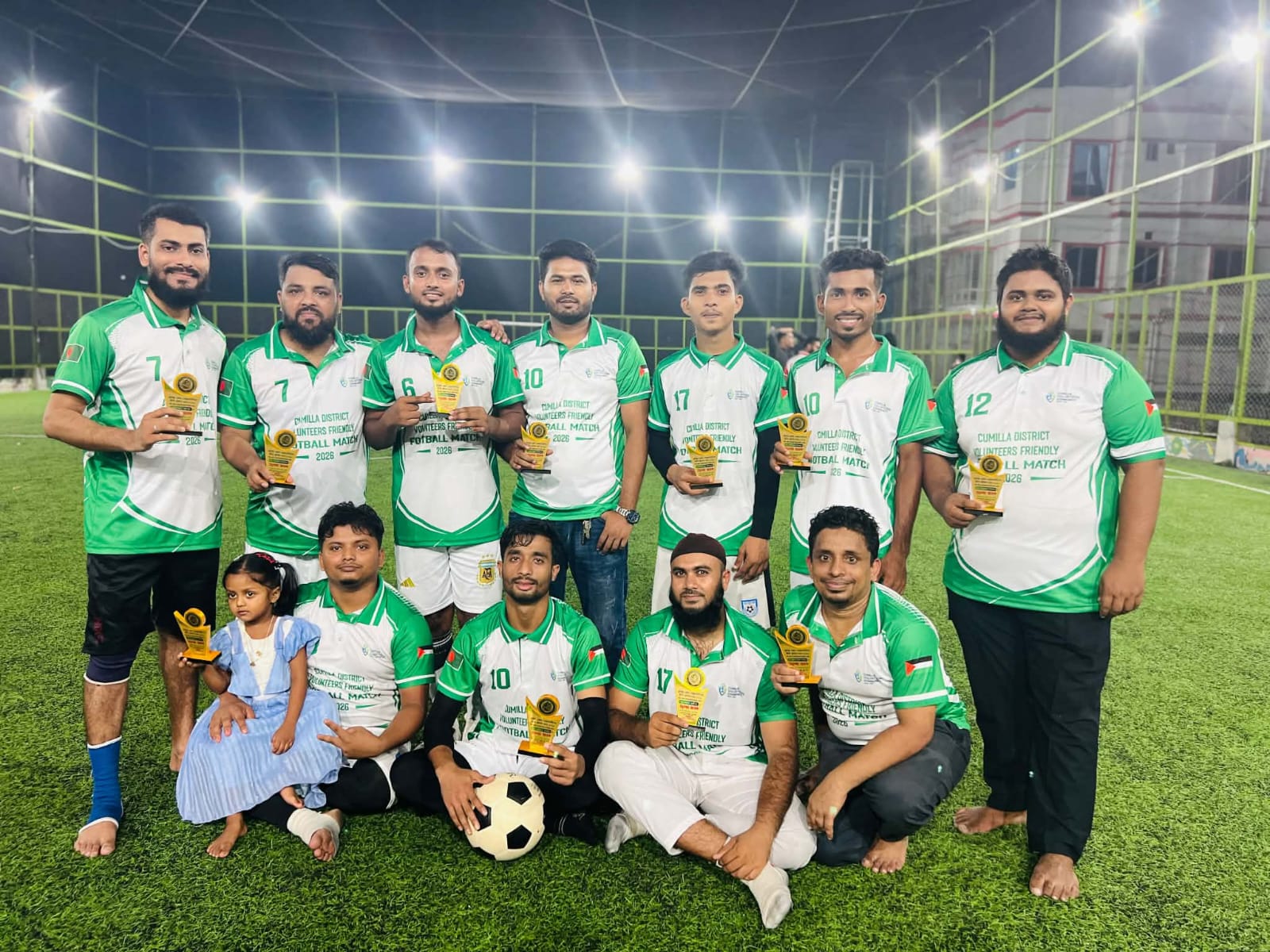 কুমিল্লায় স্বেচ্ছাসেবীদের প্রীতি ফুটবল ম্যাচে সবুজ একাদশের ৪-০ গোলের জয়